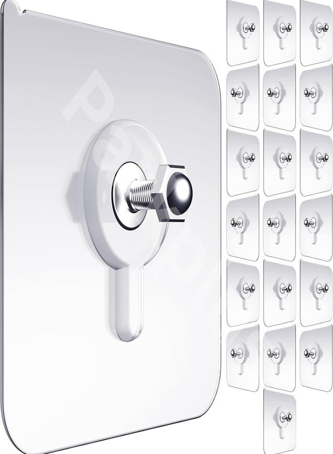 Parkplus خطافات جدارية من بارك بلس لتعليق قوي، خطافات لولبية لاصقة للجدران شديدة التحمل، خطافات ذاتية اللصق، معلقات جدارية، أدوات مطبخ، تعليق ملابس، إطار صور لاصق (عبوة من 5 قطع) - Image 1